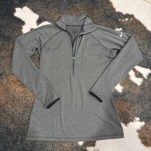 NikeGray Quarter-Zip Long Sleeve Performance Top